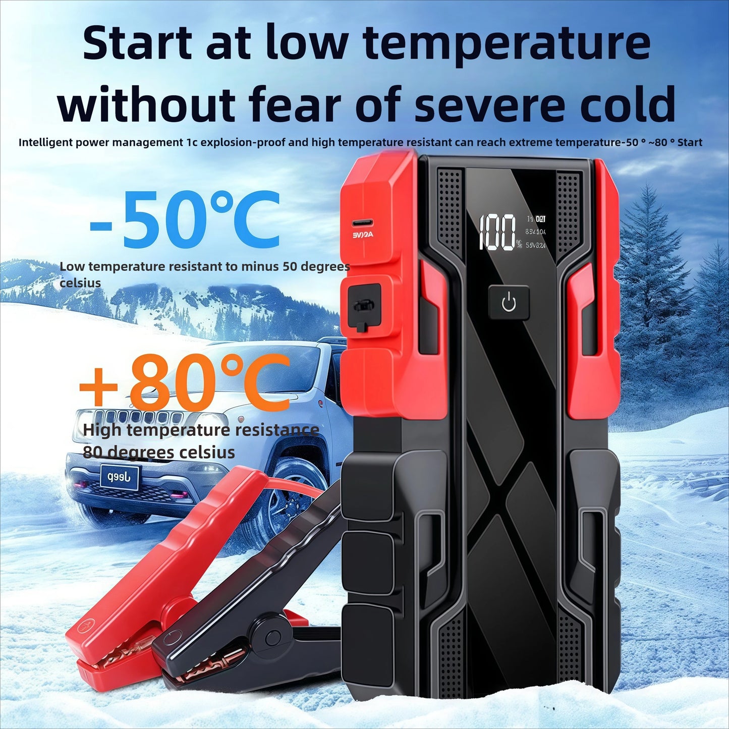 New 12V 99800mAh 3000A Car Jump Starter Car Battery Starters Portable Power Bank 12V Starting Device Booster  Petrol Diesel Car