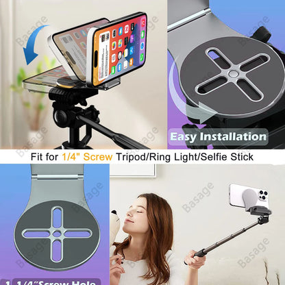 Detachable Magnetic Phone Holder for Laptop/Continuity Camera/Tripod/Desk，Foldable Desktop Monitor Side Phone Mount for Magsafe