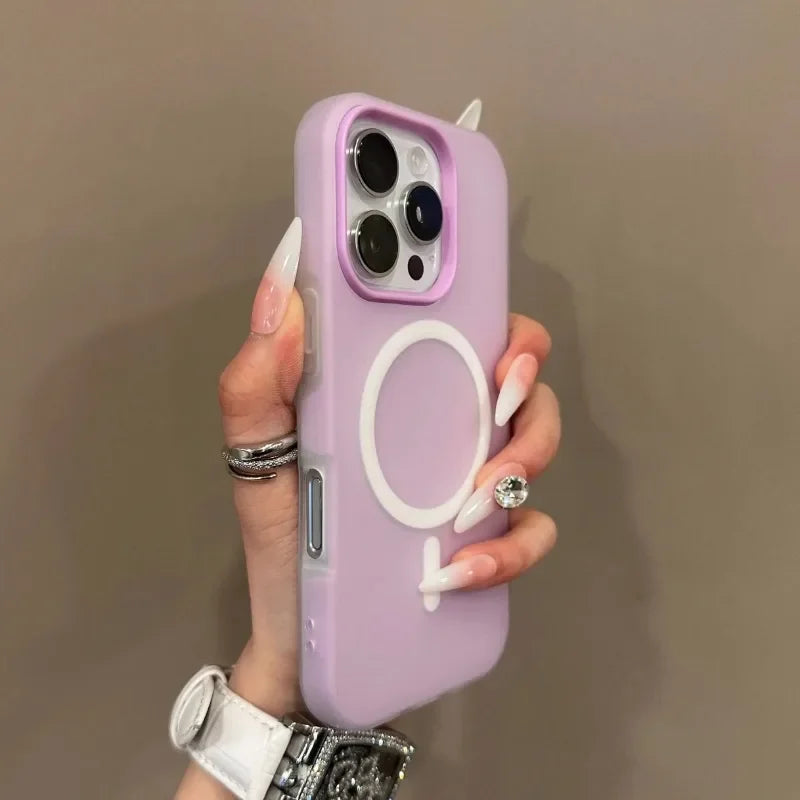 Luxury Candy For Magsafe Wireless Charge Matte Phone Case For iPhone 11 12 13 14 15 16 Pro Max Plus Magnetic Bumper Cases Cover