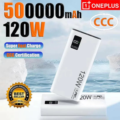 Oneplus 120W 500000mAh Power Bank Digital Display Super Fast Charging Portable With Large Capacity And Super Fast Charging Speed