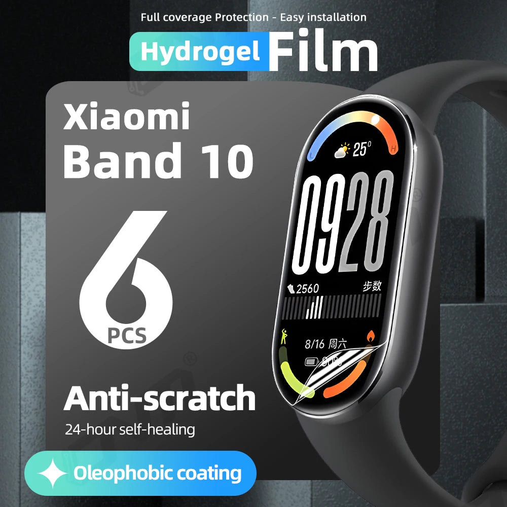 Hydrogel Film for Xiaomi Mi Band 10 Screen Protector Anti-scratch, HD Clear Full Coverage Soft Protective Film Accessories