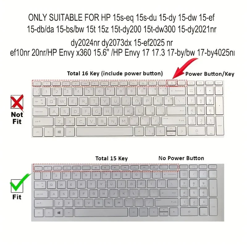 Silicone Keyboard Protector Only for HP 15 Series Laptop Keyboard Covers