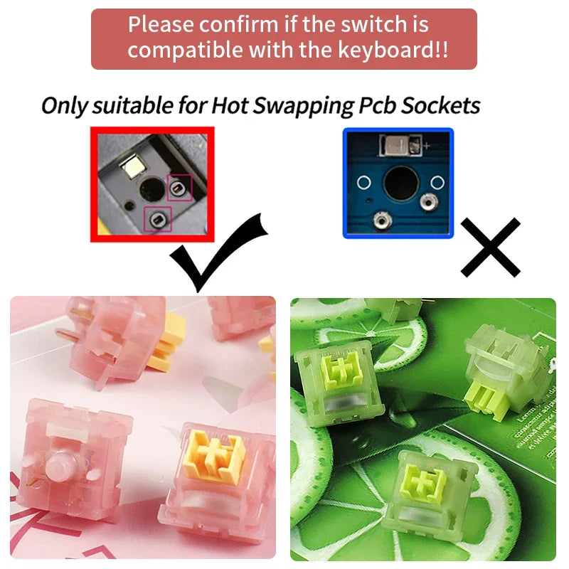 Outemu Silent Peach V3 Switch Lubed Silent Lemon V3 Switches Mechanical Keyboard Linear Tactile 5Pin Hot swap Pre Lubed POM