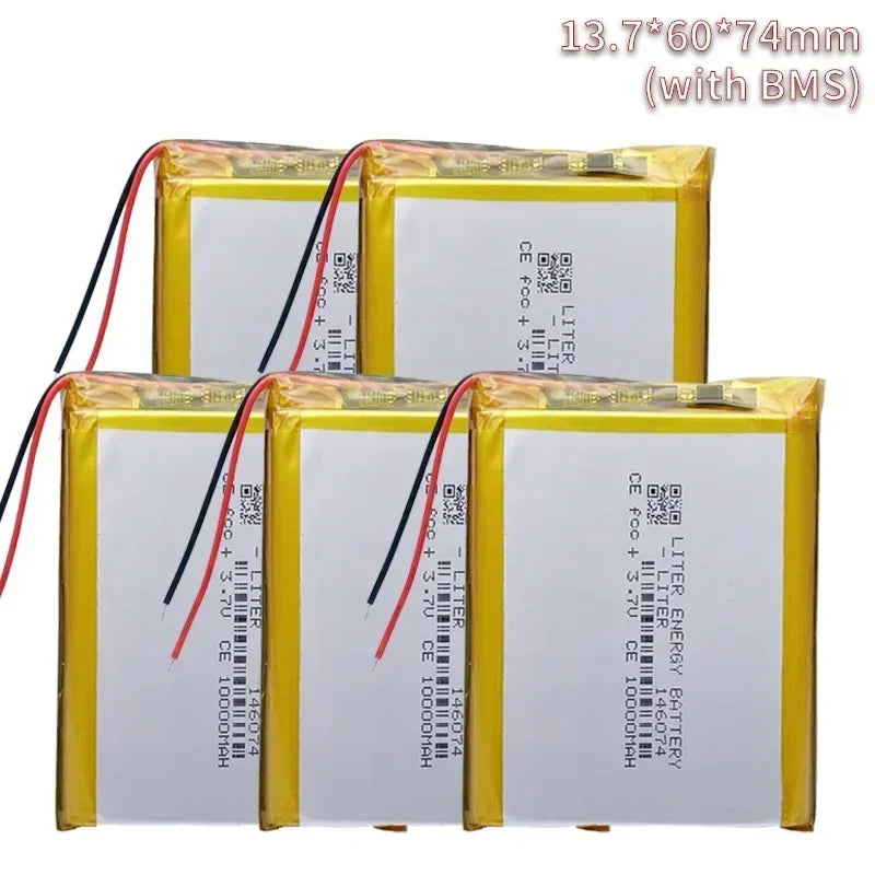 3.7V 10000mAh 146074 Li-polymer Battery 136074 Rechargeable Polymer Lithium Batteries for Power Bank Toy GPS Laptop Lights Diy