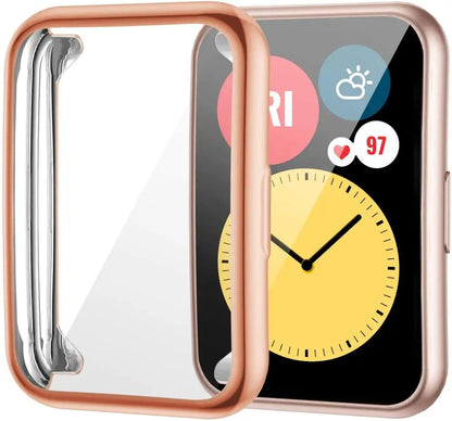Plated Cover For Huawei Watch fit/fit 2 Case Smartwatch Accessories TPU Bumper All-Around Screen Protector Huawei fit2 watchcase