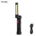USB Rechargeable LED Camping Flashlight with Magnet And Hook Waterproof Work Light 3 Lighting Modes Suitable for Night Work