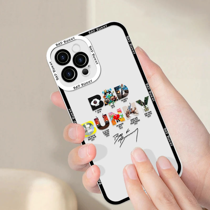 Clear Phone Case for IPhone 16 Pro Max 15 14 13 12 11 Mini X XR XS SE2 7 8 14Plus DTMF Debí Tirar Más Fotos Bad Bunny Soft Cover