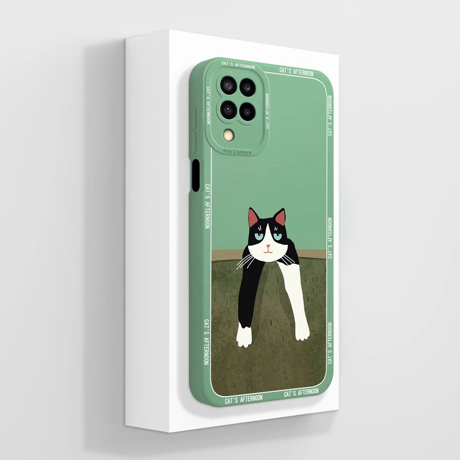 Cases For Samsung Galaxy A12 M12 F12 Back Cover Fashion Avocado Design Matte Liquid Silicone Soft Screen Protector Bumper Fundas