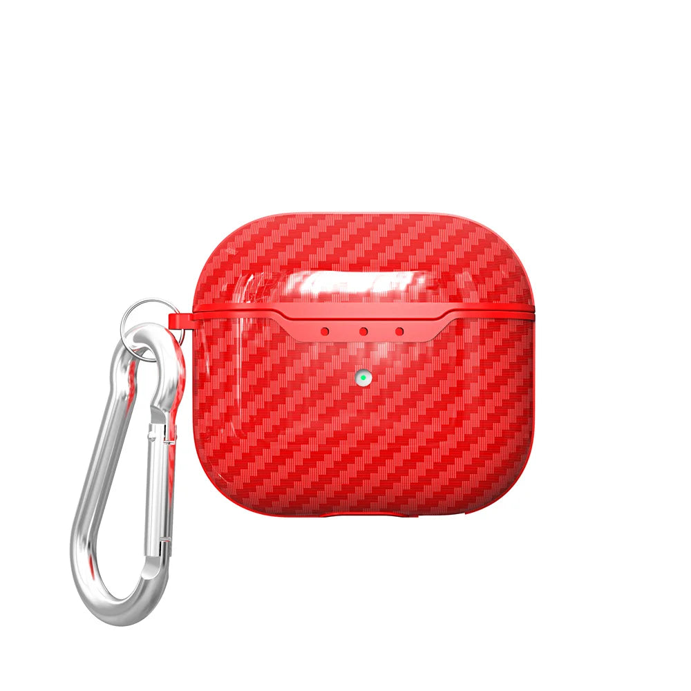 Business Carbon Fiber Pattern Earphone Cases For Airpods 4 3, 1/2 Case Headphones Protective Case For Apple Airpods Pro 2 Covers