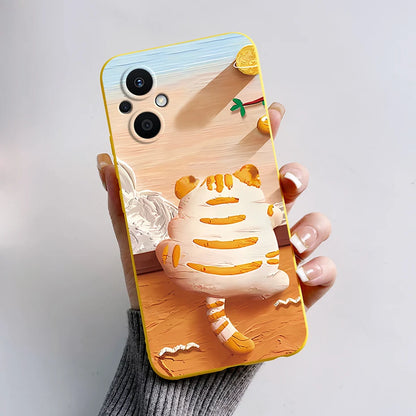 For Oppo Reno7 Z 5G Case Reno 7 8 Lite Bear Cartoon Frog Soft Silicone Phone Case For Oppo Reno 7Z 8Z Reno7Z 5G Back Cover Capa