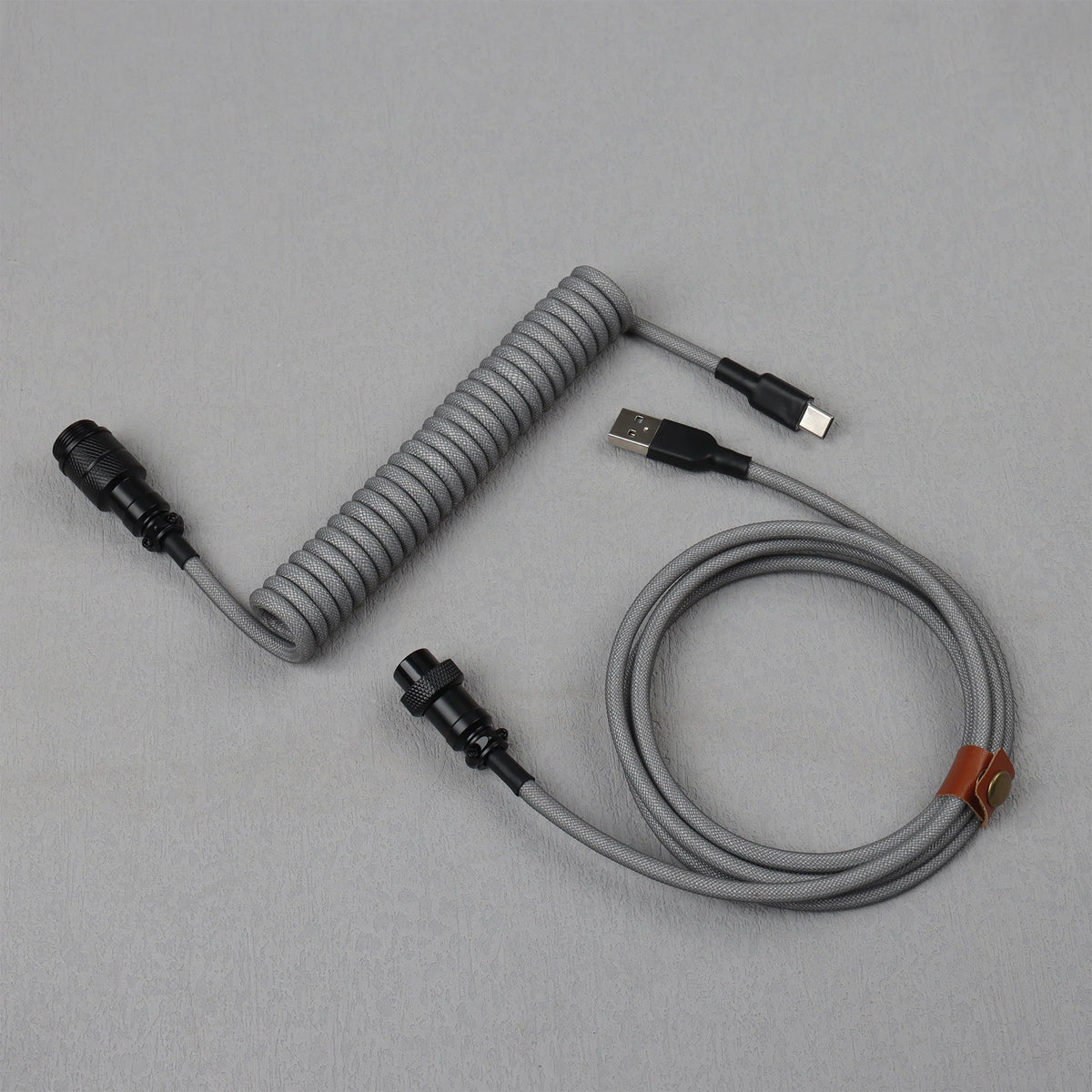 LANO Custom Paracord Coiled Mechanical Keyboard Type C Data Spring Cable GX16 Aviator Coil Spiral Usb C for Gaming Coiled Cable
