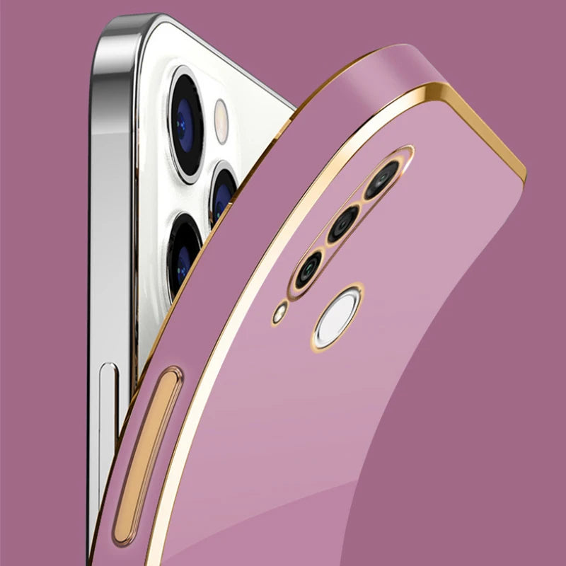 For Huawei P30 lite Case Luxury Square Plating Huawei Nova 4E Phone Case ShockProof Silicone Back Cover Fundas