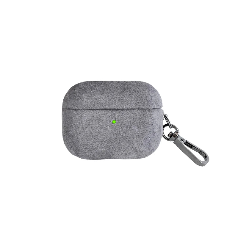 Luxury Italian Suede Headphone Case for Airpods 4 3 1 Pro 2 Anti-loss Metal Keychain Wireless Charge All Inclusive Earphone Case