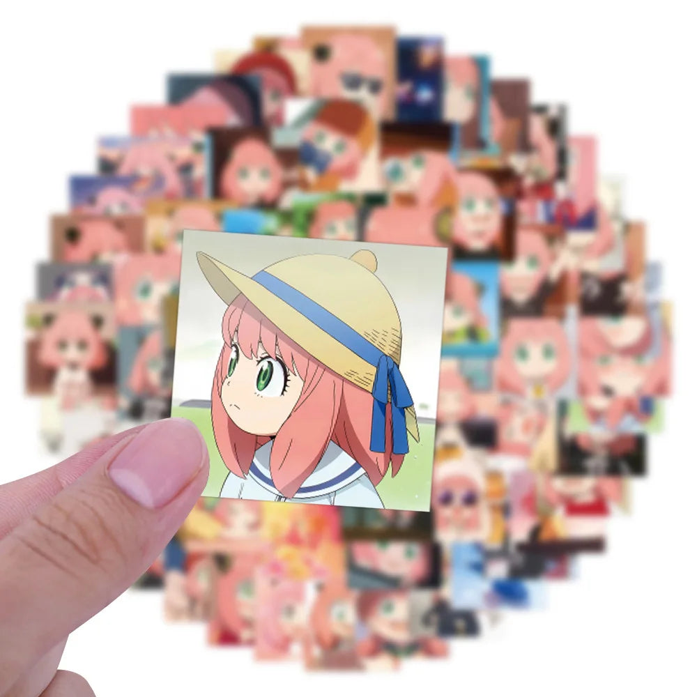 80Pcs Anime SPY×FAMILY Cartoon Stickers Cute Anya Forger Graffiti Sticker Phone Water Bottle Diary Kawaii Decal