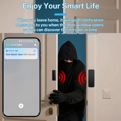 Tuya Zigbee WiFi Door Sensor Window Sensor Contract Sensor APP Remote Control Work With SmartLife Yandex Alexa