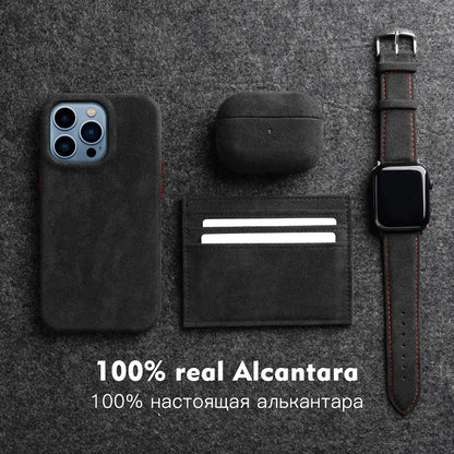 YMW ALCANTARA Case for AirPods Pro 3 Luxury Suede Leather Cases for AirPod Pro Wireless Bluetooth Headset Turn fur Cover