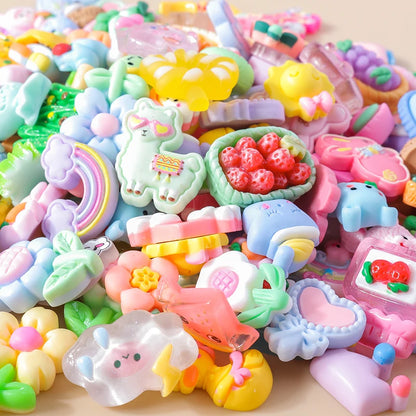 Leslie Random 10/20/30pcs Mixed Resin Food Flower Animal Nail Art Phone Case Hairpin Fridge Handmade DIY Charms Accessory