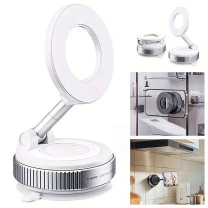 Car Phone Holder Multifunctional Foldable Vacuum Magnetic Phone Holder Suitable for Gym Bathroom Mirrors Ceramic Tiles Marble