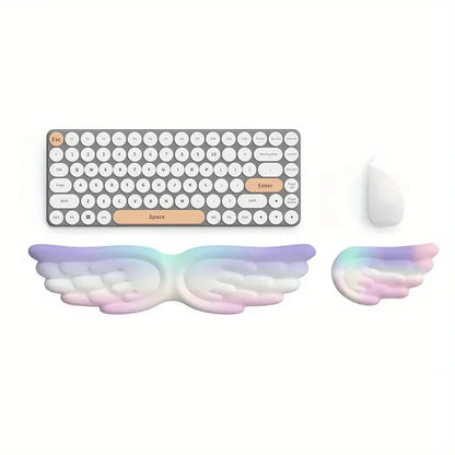 Mousepad Ergonomic Angel Keyboard Wrist Rest and Mouse Pad Set Reduce Wrist Pain for Office and Gaming Use