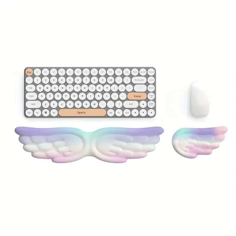 Mousepad Ergonomic Angel Keyboard Wrist Rest and Mouse Pad Set Reduce Wrist Pain for Office and Gaming Use