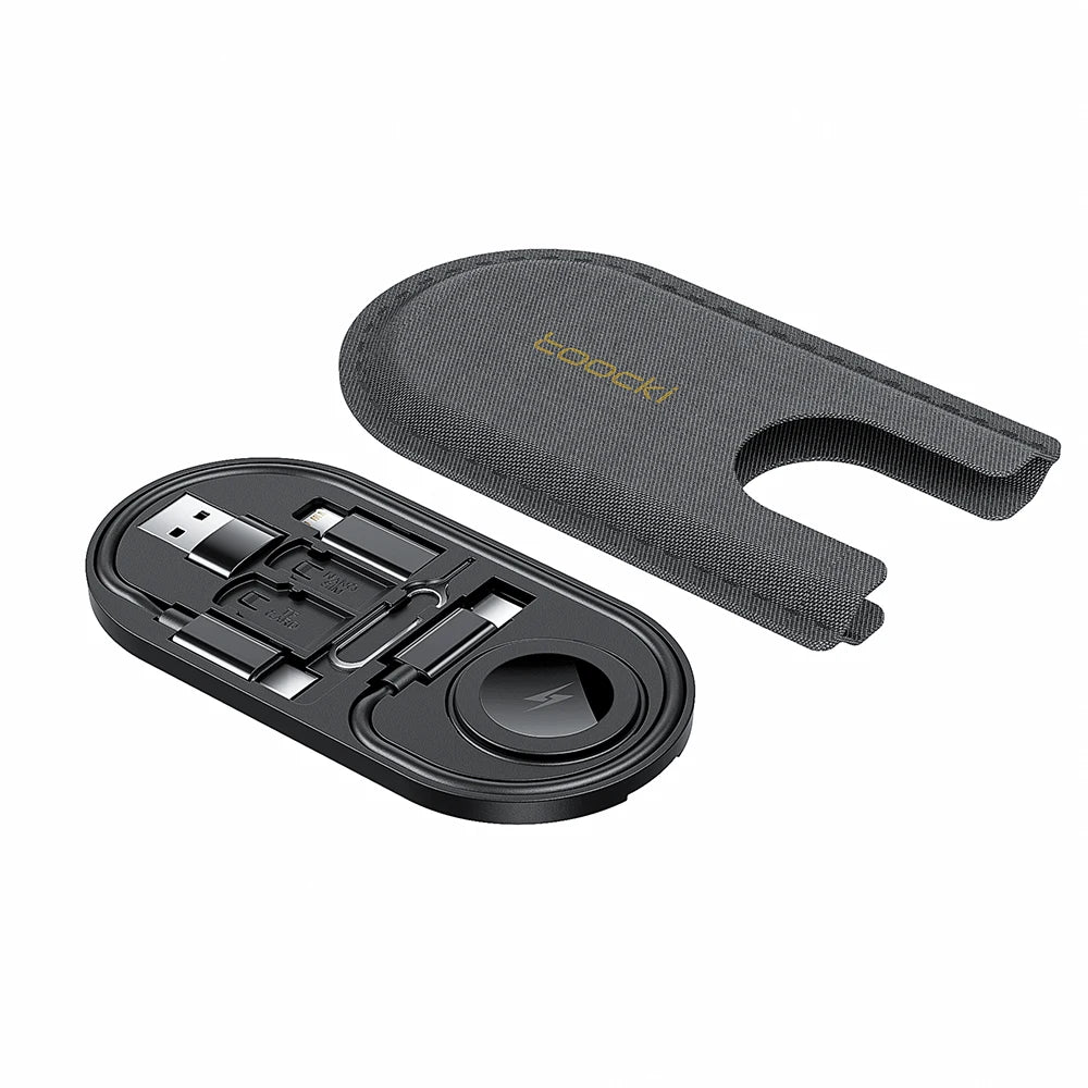Toocki Type C Cable Multi-Functional Organizer With Set Watch Wireless Charger OTG Cable Kit Micro USB Type C Lighting Adapter