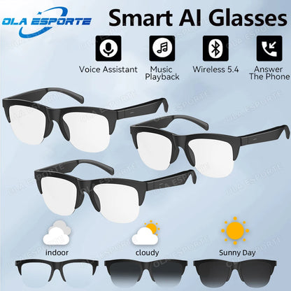 2026 New Smart Sunglasses Glasses Bluetooth Call Outdoor Sports Headphones Voice Navigation Photochromic Lens Waterproof Anti-UV