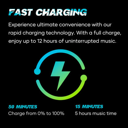 Wavefun Flex Pro Ultimate Quick Charging Bluetooth Earphone V5.3 Wireless Headphones Neckband Stereo Earbuds TWS Mode with Mic