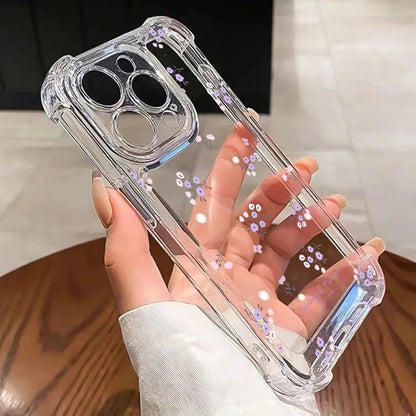 Fashion Purple Flowers Phone Case For Xiaomi Redmi 10 10C 12 12C 13C 9C 9T Note 10 11 12 9S Pro POCO X5 4G 5G Transparent Cover