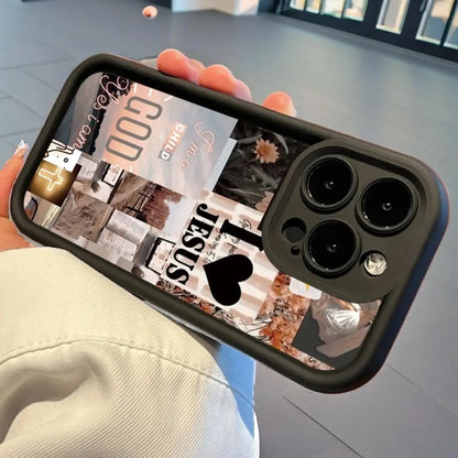 Jesus Collage Pattern Thick Shockproof Phone Case For iPhone 16 Pro Max 16 15 14 13 12 11 Pro Max X XR XS 7 8 16 Plus  Cover