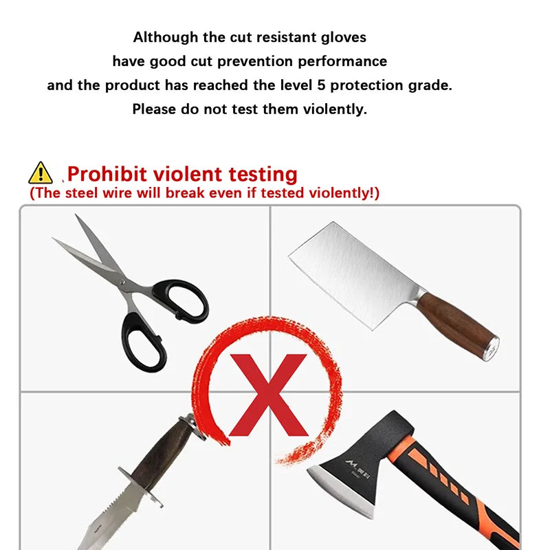 Security Protection Anti-Cut Gloves, Cut proof, stab resistant, stainless steel wire, metal mesh, butcher  work