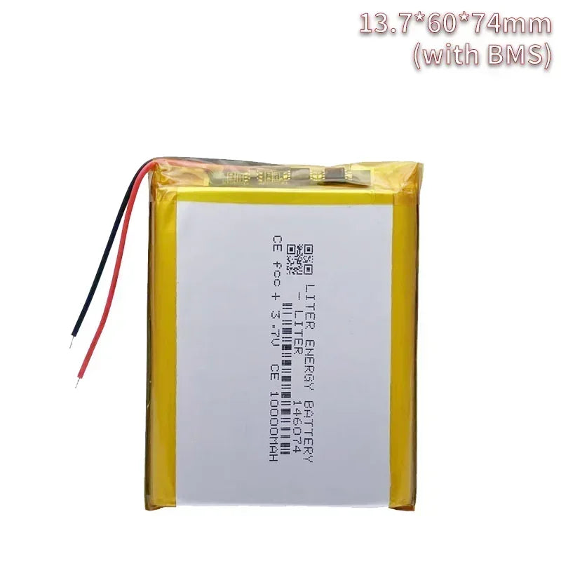 3.7V 10000mAh 146074 Li-polymer Battery 136074 Rechargeable Polymer Lithium Batteries for Power Bank Toy GPS Laptop Lights Diy