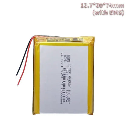 3.7V 10000mAh 146074 Li-polymer Battery 136074 Rechargeable Polymer Lithium Batteries for Power Bank Toy GPS Laptop Lights Diy