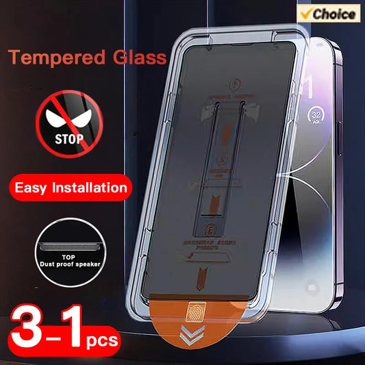 SKIG 1-3PCS Privacy Anti-Spy Tempered Glass For iPhone 17 16 15 14 13 12 Pro Max Plus Auto-Dust Removal For 17 Screen Protector