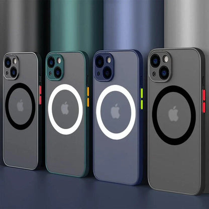 Luxury Matte Clear Magnetic Phone Case For iPhone 17 Air 16 E 15 14 13 12 11 Pro Max Plus Mini Wireless Charge Shockproof Cover