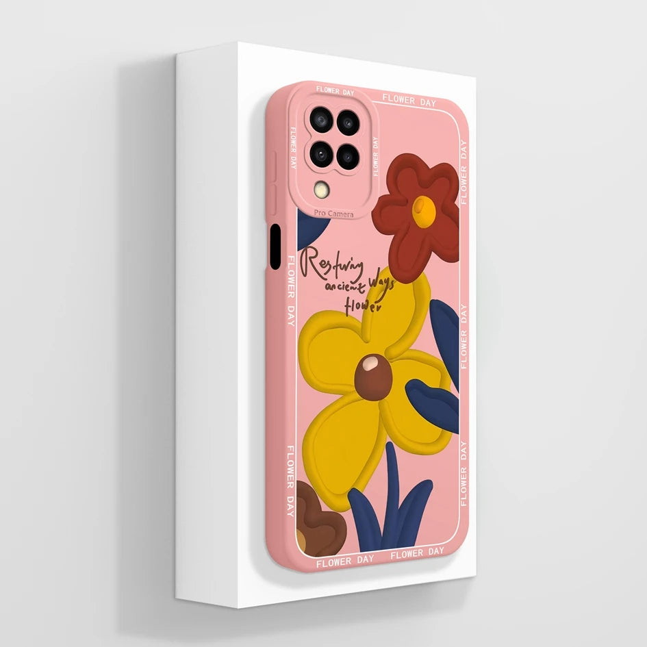 Cases For Samsung Galaxy A12 M12 F12 Back Cover Fashion Avocado Design Matte Liquid Silicone Soft Screen Protector Bumper Fundas
