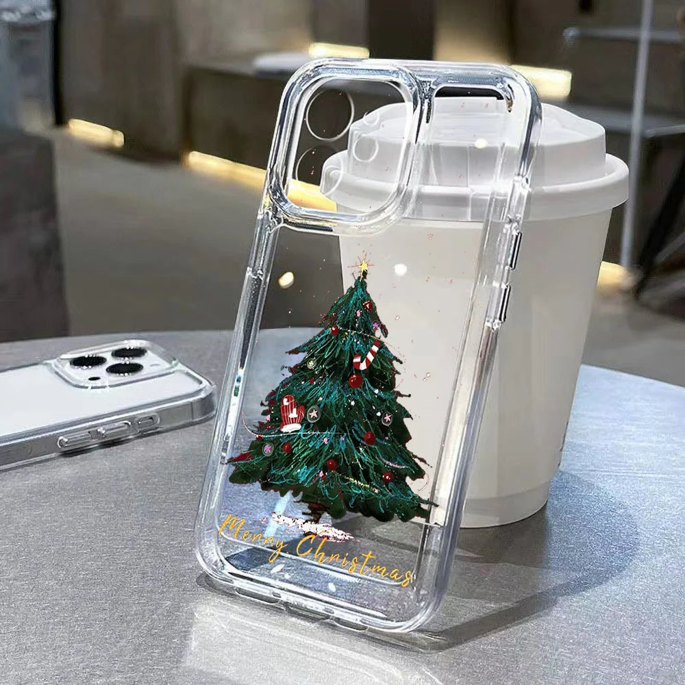 Merry Christmas Tree Santa Claus Phone Case For IPhone 17 Air 16 16E 15 14 Plus 13 12 11 Pro Max Case X XS XR 7 8 Plus Cover