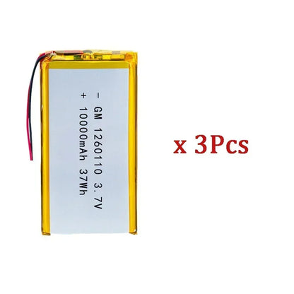 1-10PCS 10000mAh Polymer Lithium Battery 1260110 3.7V Rechargeable Battery for Toy Power Bank GPS Laptop Camping Lights Diy NEW