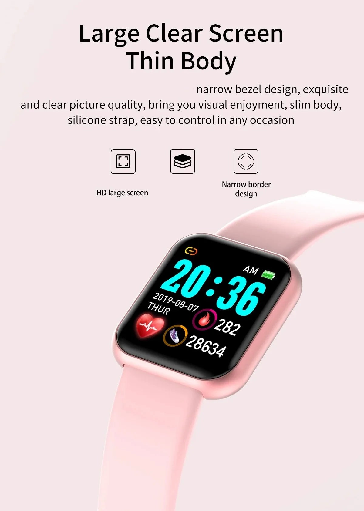Smartwatch For Women Men Watches Heart Rate Monitor Electronic Fitness Smart Watch Calories Music Player 116Plus Y68 Bracelet