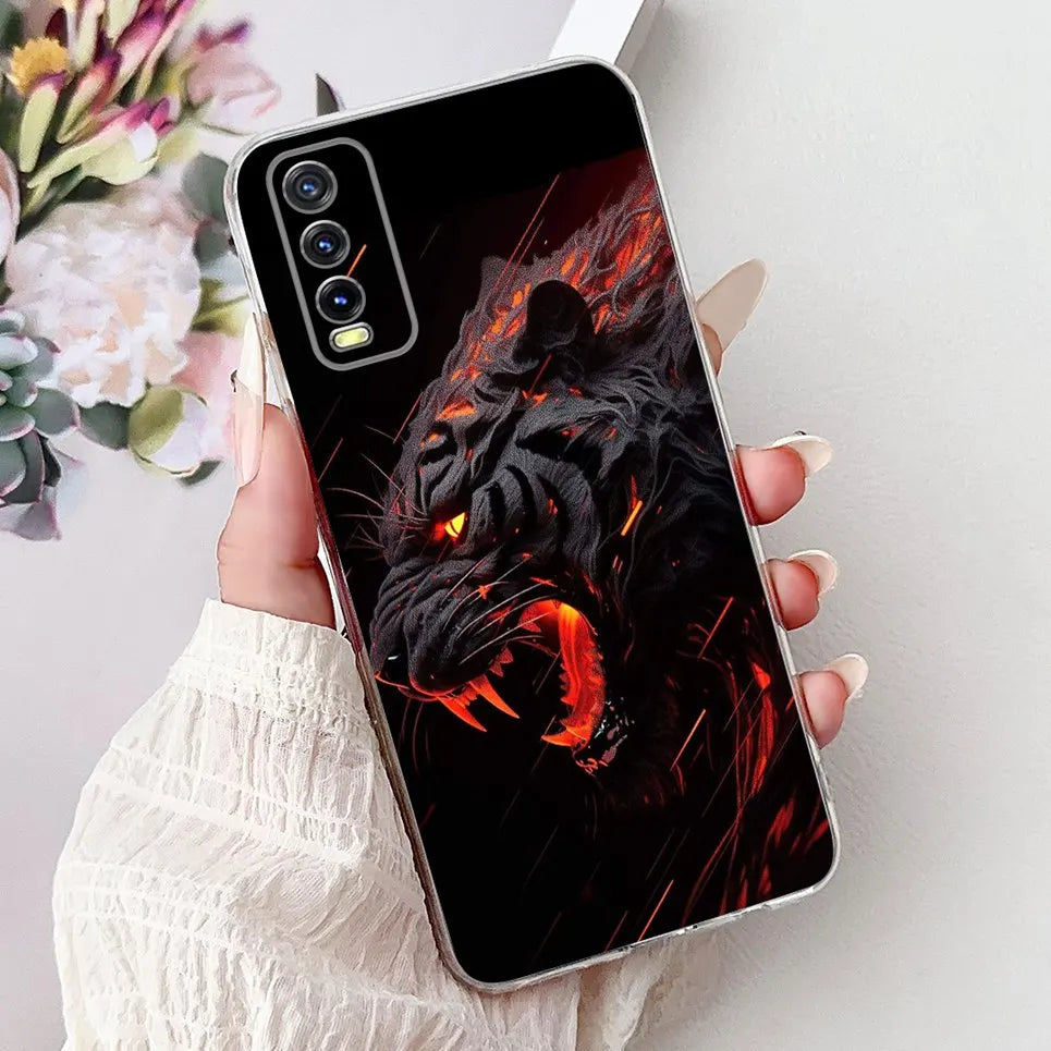 Soft Clear Siliocne Cover For Vivo V2027 V2028 V2029 Phone Case Vivo Y11s Y12s Y20 Y20s Y20i Y20G Cartoon Animals Flower Coque