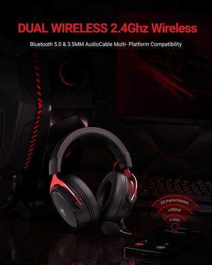 NUBWO G07 Wireless Gaming Headset for PC, PS4, PS Gaming Headphones with Fixed Mic 2.4GHz Ultra-Low Latency Noise Cancelling MIC