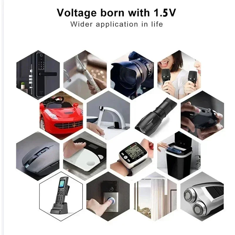 2024 New 1.5V AA USB Rechargeable Battery 12800 mAh Li-ion Battery for Remote Control Mouse Electric Toy Battery + Type-C Cable