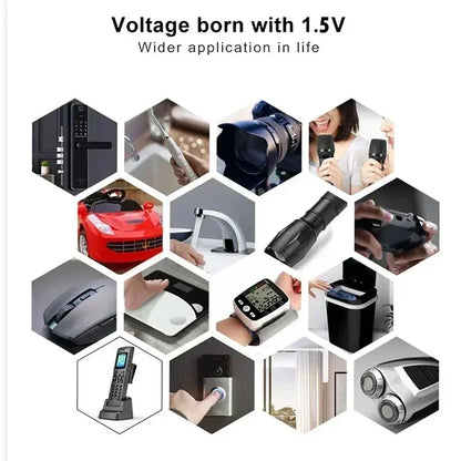 2024 New 1.5V AA USB Rechargeable Battery 12800 mAh Li-ion Battery for Remote Control Mouse Electric Toy Battery + Type-C Cable