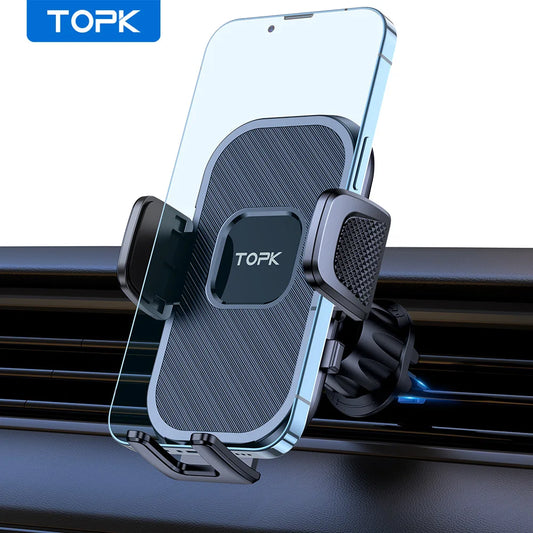 TOPK Car Phone Holder Universal Phone Mount for Car with Hook Clip Air Vent Car Mount 360° Rotation Universal Mobile Phone Mount