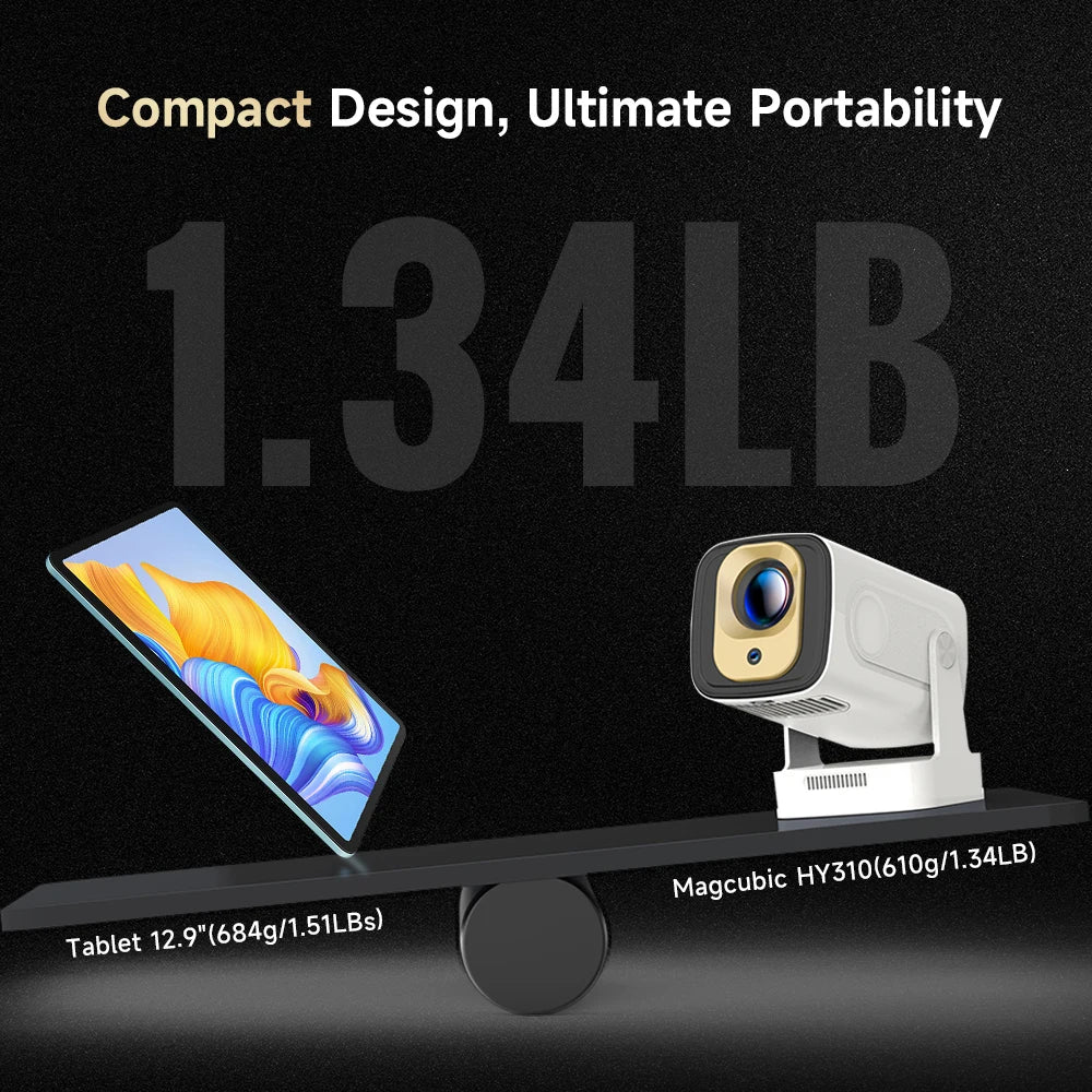 Magcubic HY310 Projector Android 11 4K Native 1080P Auto Focus Natal Brightness 330ANSI Dual Wifi BT5.4 Air Mouse Voice Control For Home Outdoor Filming