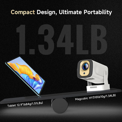 Magcubic HY310 Projector Android 11 4K Native 1080P Auto Focus Natal Brightness 330ANSI Dual Wifi BT5.4 Air Mouse Voice Control For Home Outdoor Filming