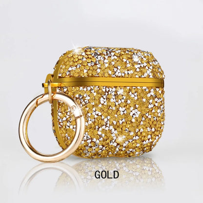 Funda For AirPods 4 3 2 1 Pro2 Case Glitter Diamond Bling Headphone Cover For AirPods 4 4th Pro 2 2nd Cases TPU Coque With Hook