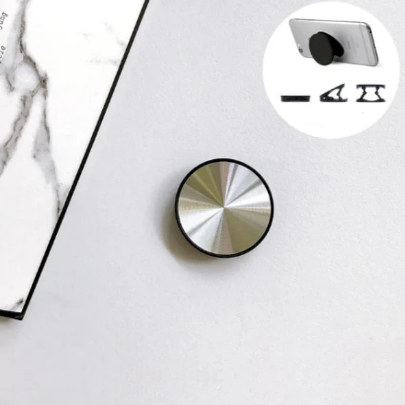 CD Pattern Metal Surface Mobile Phone Holder Expanding Stand Grip for Samsung Finger Holder Smart Phone Holder for IPhone X
