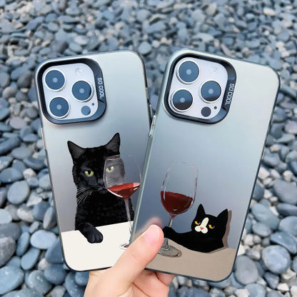 Funny Cat Daily Life Phone Case For iPhone 11 17 12 14 Pro Max Cases 16 13 15 Pro Max 13 Mini 15 Plus Shockproof Laser Covers