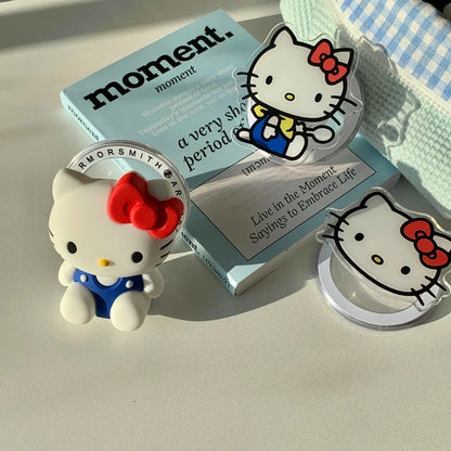 Sanrio Hello Kitty Magnetic Holder Wireless Charge Cute Cartoon Phone Case For iPhone 17 16 15 14 13 12 11 Pro Max Hard Cover