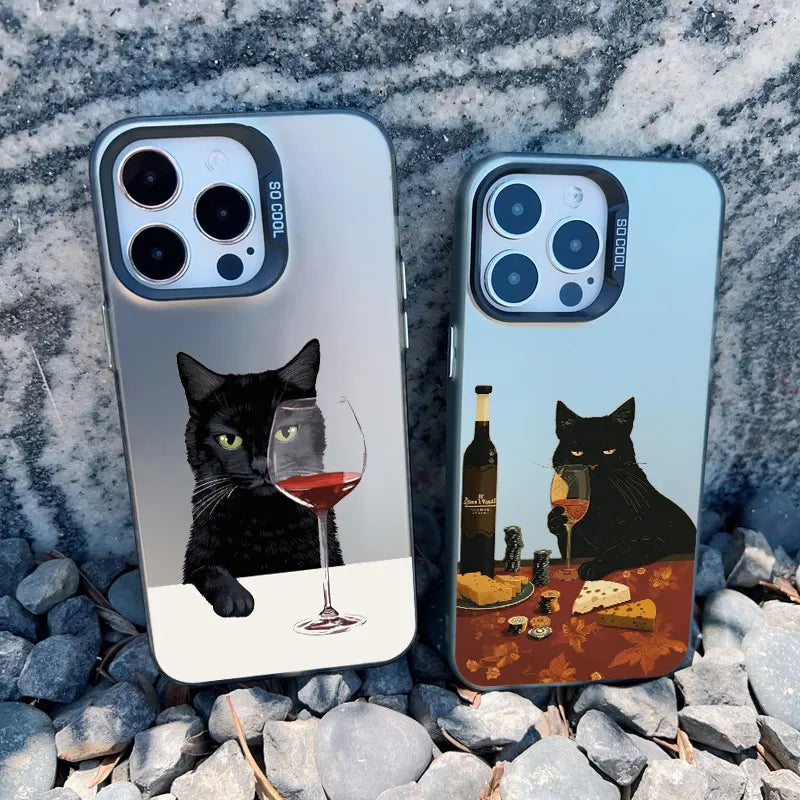 Funny Cat Daily Life Phone Case For iPhone 11 17 12 14 Pro Max Cases 16 13 15 Pro Max 13 Mini 15 Plus Shockproof Laser Covers